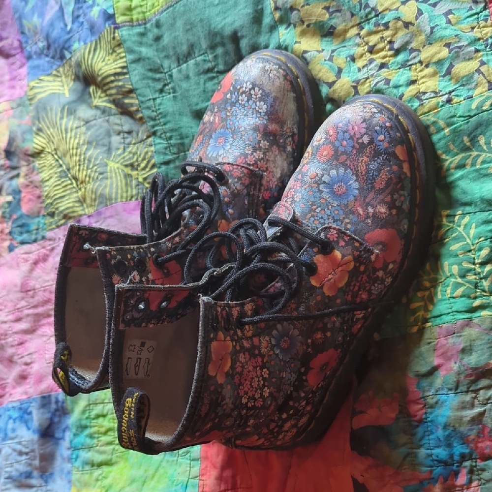 Floral Dr Martens Lace-Up Boots